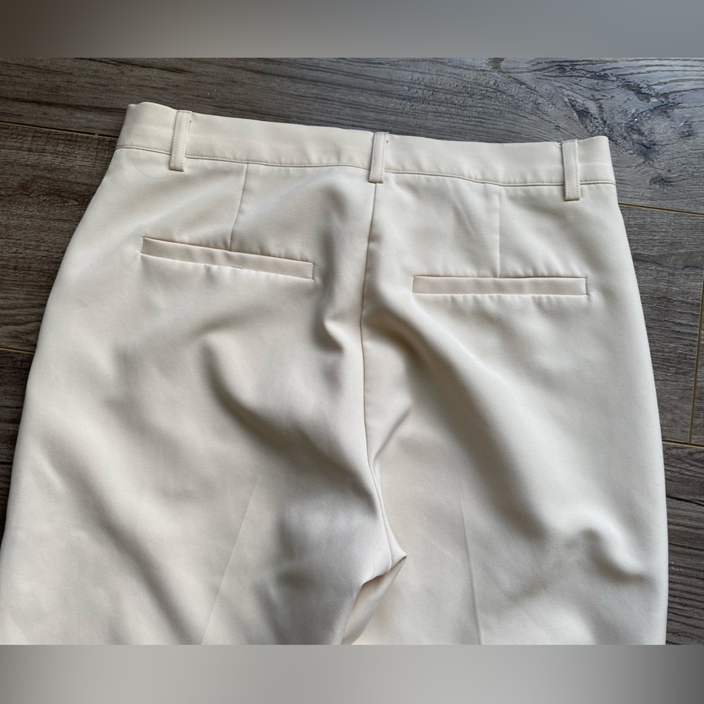 NWOT ICHI IHLEXI TROUSERS, beige/ neutral, slight crop, mid rise, straight leg - Picture 8 of 13